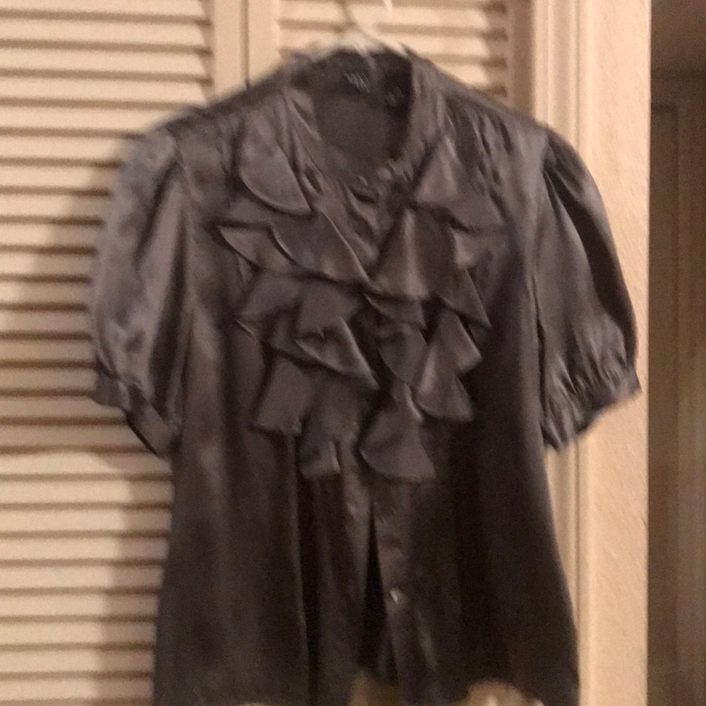 Saks women’s silk blouse with ruffles